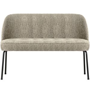 WOOOD Kr&eacute;mově b&iacute;l&aacute; sametov&aacute; lavice Tergi 120 cm