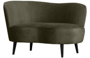 WOOOD Lovecky zelen&eacute; sametov&eacute; lounge křeslo Norma 112 cm