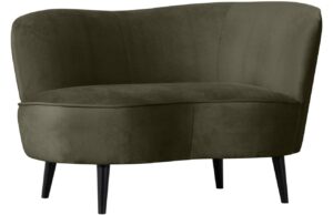 WOOOD Lovecky zelen&eacute; sametov&eacute; lounge křeslo Norma 112 cm