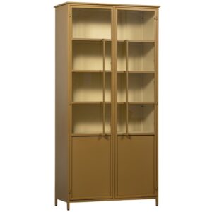 WOOOD Medově žlut&aacute; kovov&aacute; vitr&iacute;na Merrick 200 x 99 cm