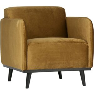 WOOOD Medově žlut&eacute; sametov&eacute; křeslo Twilight