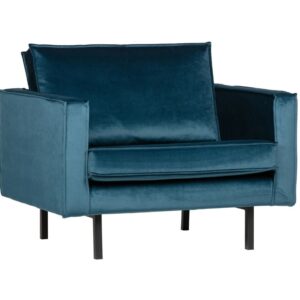 WOOOD Modr&eacute; sametov&eacute; křeslo Raden