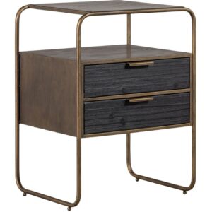 WOOOD Mosazn&yacute; kovov&yacute; nočn&iacute; stolek Polemo 45 x 38 cm