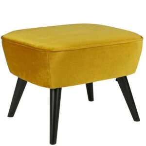 WOOOD Okrově žlut&aacute; sametov&aacute; podnožka Norma