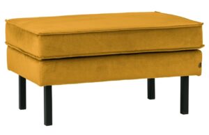 WOOOD Okrově žlut&aacute; sametov&aacute; podnožka Raden