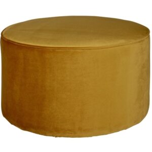 WOOOD Okrově žlut&yacute; sametov&yacute; taburet Norma 60 cm