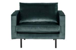 WOOOD Petrolejově modr&eacute; sametov&eacute; křeslo Raden