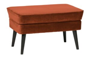 WOOOD Rezavě červen&aacute; sametov&aacute; podnožka Sanba