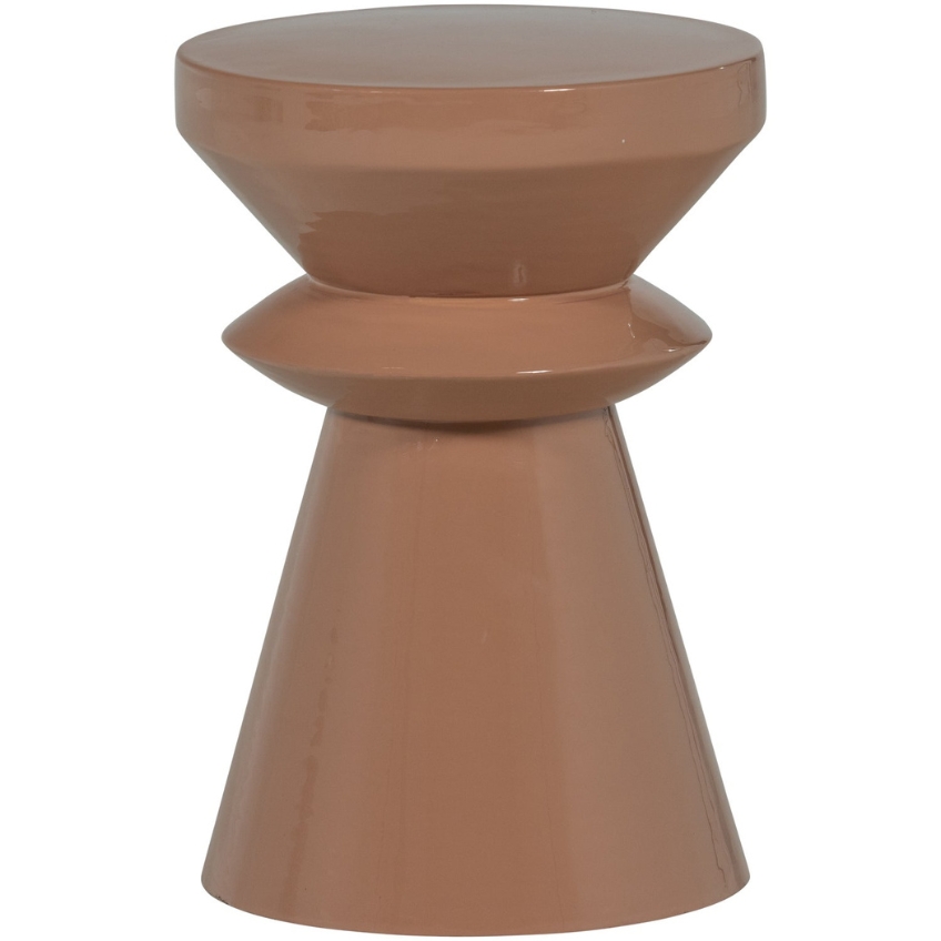 WOOOD Růžový kovový odkládací stolek Fedde 30 cm