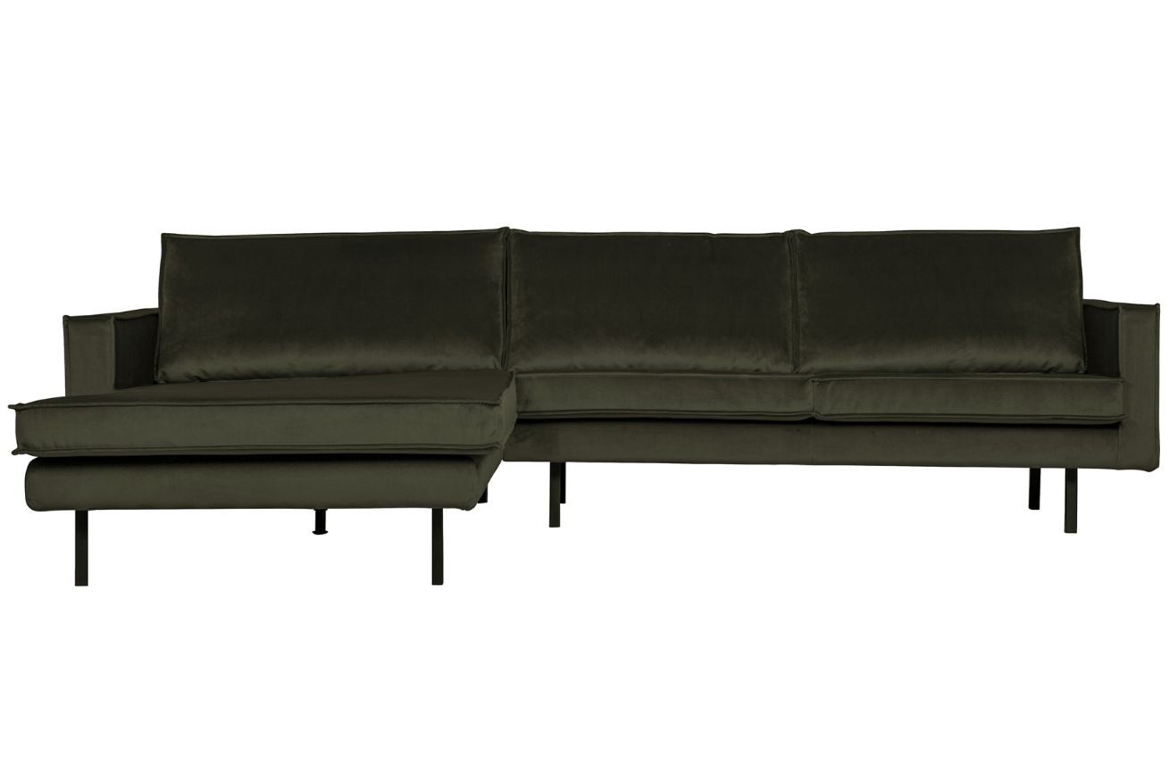 WOOOD Sametová rohová pohovka Raden 300 cm