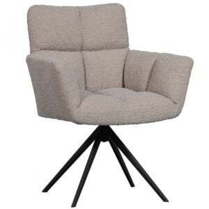 WOOOD &Scaron;ed&aacute; boucl&eacute; otočn&aacute; j&iacute;deln&iacute; židle Darin