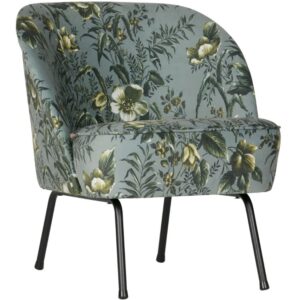 WOOOD &Scaron;ed&eacute; sametov&eacute; křeslo Tergi s květinov&yacute;m vzorem