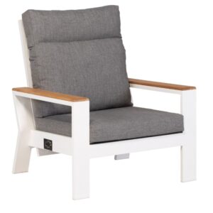 WOOOD &Scaron;edo-b&iacute;l&eacute; l&aacute;tkov&eacute; nastaviteln&eacute; zahradn&iacute; křeslo Belatto