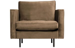 WOOOD &Scaron;edo hněd&eacute; sametov&eacute; křeslo Raden s pro&scaron;&iacute;v&aacute;n&iacute;m