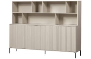 WOOOD &Scaron;edob&eacute;žov&aacute; dřevěn&aacute; knihovna Gravia 150 x 200 cm