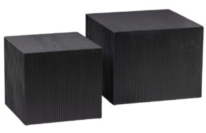 WOOOD Set dvou čern&yacute;ch borovicov&yacute;ch odkl&aacute;dac&iacute;ch stolků Senna 50x50 / 40x40 cm