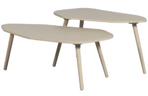 WOOOD Set dvou &scaron;ed&yacute;ch lakovan&yacute;ch konferenčn&iacute;ch stolků Divan 75x40/ 90x50 cm