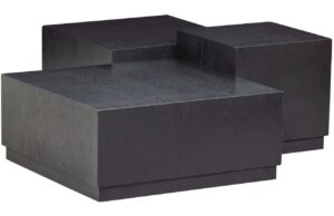 WOOOD Set tř&iacute; čern&yacute;ch jasanov&yacute;ch konferenčn&iacute;ch stolků Pommo 70/55/40 cm