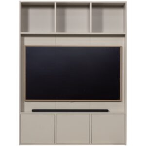 WOOOD Světle &scaron;ed&aacute; dřevěn&aacute; TV stěna Meggy 215 x 160 cm