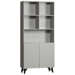 WOOOD Světle &scaron;ed&aacute; dřevěn&aacute; knihovna Miste 200 x 90 cm