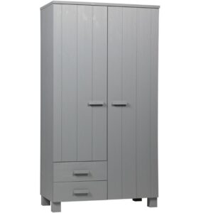 WOOOD Světle &scaron;ed&aacute; dřevěn&aacute; &scaron;atn&iacute; skř&iacute;ň Koben 202 x 111 cm se &scaron;upl&iacute;ky