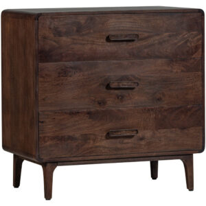 WOOOD Tmavě hněd&aacute; dřevěn&aacute; komoda Lyia 90 x 50 cm