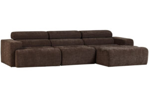 WOOOD Tmavě hněd&aacute; rohov&aacute; pohovka Novi 300 cm