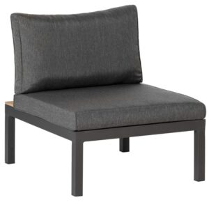 WOOOD Tmavě &scaron;ed&yacute; l&aacute;tkov&yacute; zahradn&iacute; modul Pielo s černou podnož&iacute; 80 x 70 cm