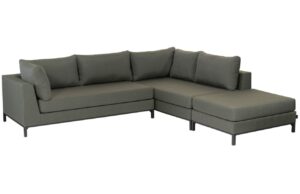 WOOOD Tmavě zelen&aacute; čalouněn&aacute; zahradn&iacute; rohov&aacute; pohovka Jolle 262 cm