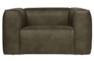 WOOOD Zelen&eacute; koženkov&eacute; křeslo Bearny