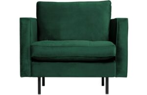 WOOOD Zelen&eacute; sametov&eacute; křeslo Raden s pro&scaron;&iacute;v&aacute;n&iacute;m