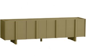 WOOOD Zelen&yacute; dřevěn&yacute; TV stolek Basu 200 x 46 cm