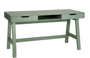 WOOOD Zelen&yacute; masivn&iacute; pracovn&iacute; stůl Warde 140x62 cm