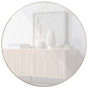 WOOOD Zlat&eacute; kovov&eacute; z&aacute;věsn&eacute; zrcadlo Doutzana 115 cm