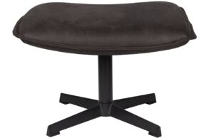 White Label Antracitově &scaron;ed&aacute; koženkov&aacute; podnožka WLL JOHN 43 x 40 cm