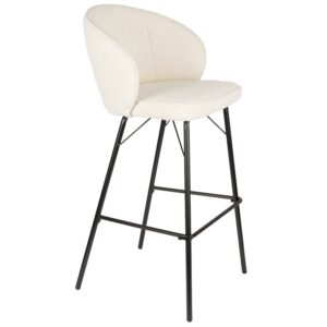 White Label B&iacute;l&aacute; čalouněn&aacute; barov&aacute; židle WLL JOA 75 cm