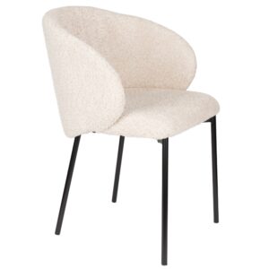 White Label B&iacute;l&aacute; čalouněn&aacute; j&iacute;deln&iacute; židle WLL AYLE