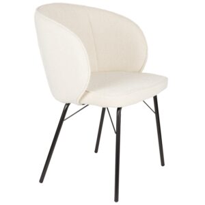 White Label B&iacute;l&aacute; čalouněn&aacute; j&iacute;deln&iacute; židle WLL JOA