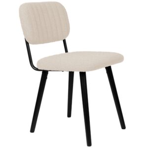 White Label B&iacute;l&aacute; l&aacute;tkov&aacute; boucl&eacute; j&iacute;deln&iacute; židle WLL JAKE