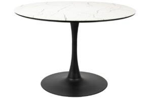 White Label B&iacute;l&yacute; mramorov&yacute; j&iacute;deln&iacute; stůl WLL MARU 110 cm