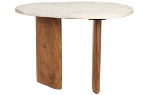 White Label B&iacute;l&yacute; mramorov&yacute; odkl&aacute;dac&iacute; stolek WLL TANDA 56 x 37 cm