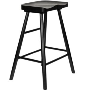 White Label Čern&aacute; dubov&aacute; barov&aacute; židle WLL VANDER 64 cm