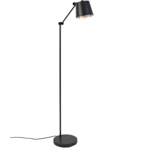 White Label Čern&aacute; kovov&aacute; stojac&iacute; lampa WLL HAJO 124 cm