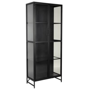 White Label Čern&aacute; kovov&aacute; vitr&iacute;na WLL ROB 170 x 70 cm