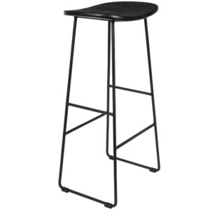 White Label Čern&aacute; teakov&aacute; barov&aacute; židle WLL TANGLE 76 cm