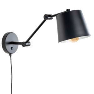 White Label Čern&eacute; kovov&eacute; n&aacute;stěnn&eacute; světlo WLL HAJO