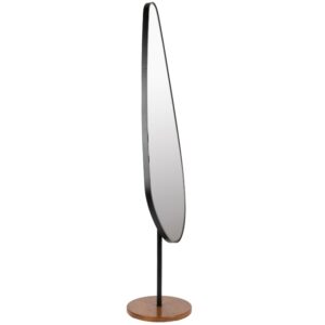 White Label Čern&eacute; kovov&eacute; stojac&iacute; zrcadlo WLL DROPZ 135 cm