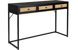 White Label Čern&yacute; dřevěn&yacute; toaletn&iacute; stolek WLL Guuji 120 x 40 cm