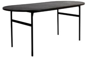 White Label Čern&yacute; lakovan&yacute; ov&aacute;ln&yacute; j&iacute;deln&iacute; stůl WLL MARCIO 180 x 80 cm