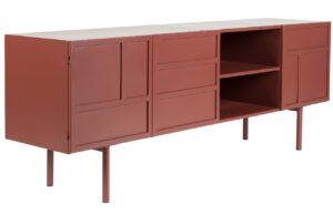 White Label Červen&aacute; kovov&aacute; komoda WLL DAVIS 105 x 36 cm